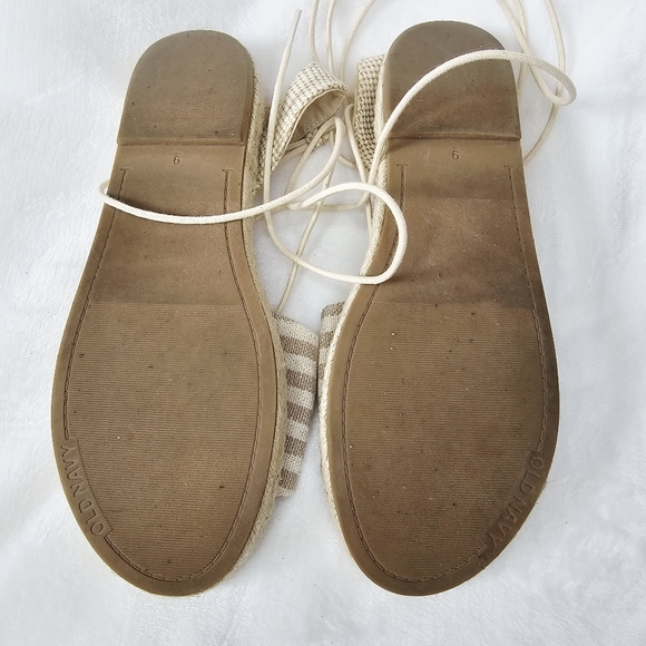 Old Navy Women's Beige Striped Espadrilles - Picture 3 of 3